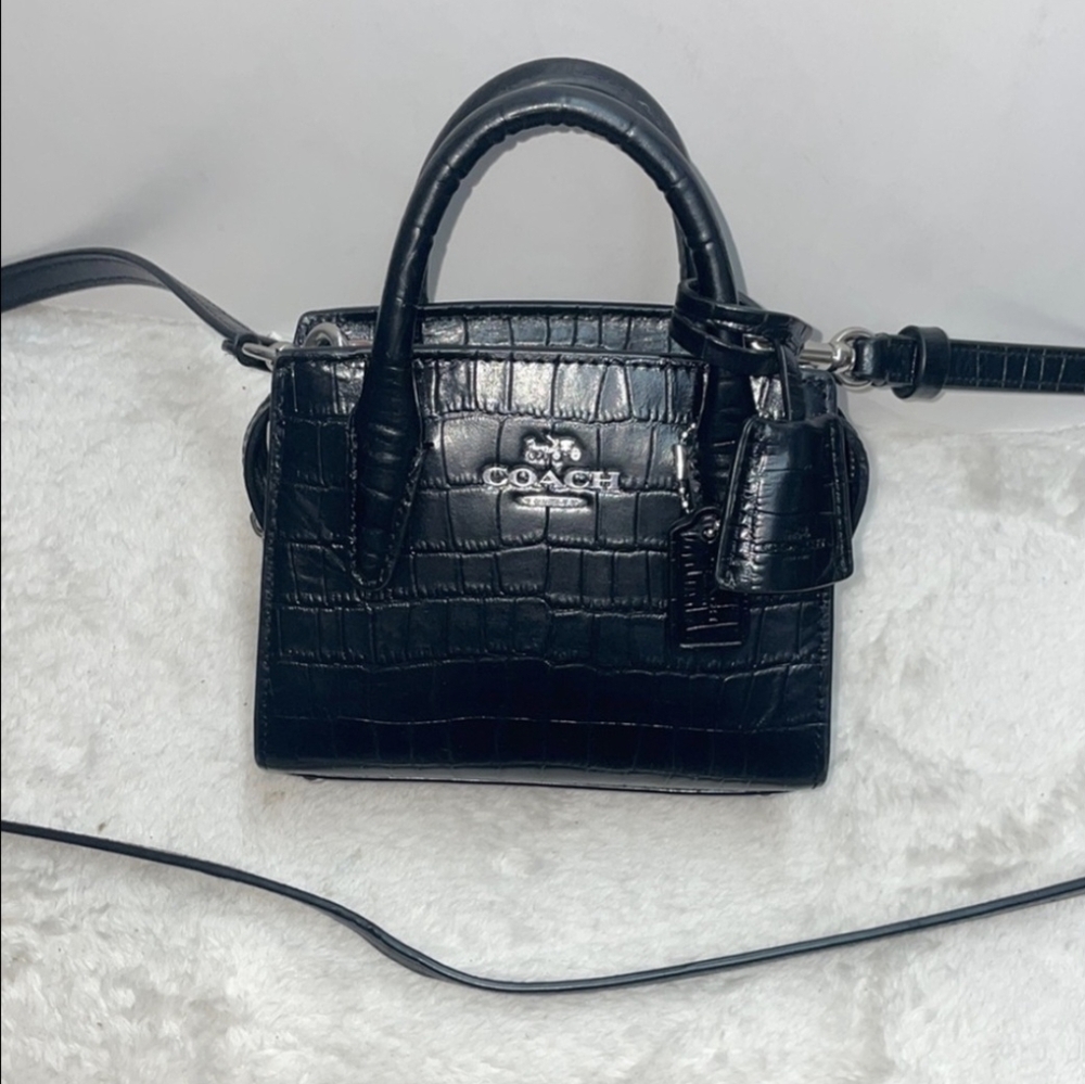 COACH Andrea Croc Embossed Mini Carryall Bag **EUC** - Picture 9 of 10